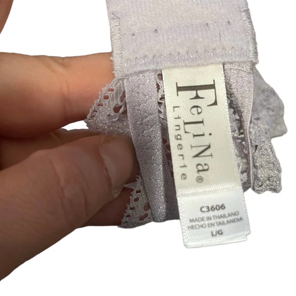 Felina Lavender Lace Halter Style Bralette SZ L (34B) - Picture 6 of 7